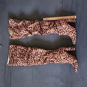 Brand New Thigh High/Over the knee Leopard print boot